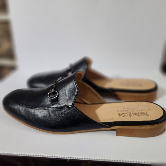"Coach And Four" Brand Neline Leather Mule Black 11M - Picture 5 of 13